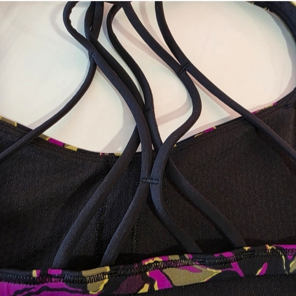 Lululemon Athletica Free To Be Zen 8 Purple and Green Sports Bra Medium Support - Picture 11 of 14